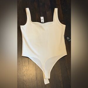 NWT Express Cream Bodysuit with Square Neckline